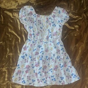 Lily Bleu White Dress with Colorful Floral Print Size 4 Girls